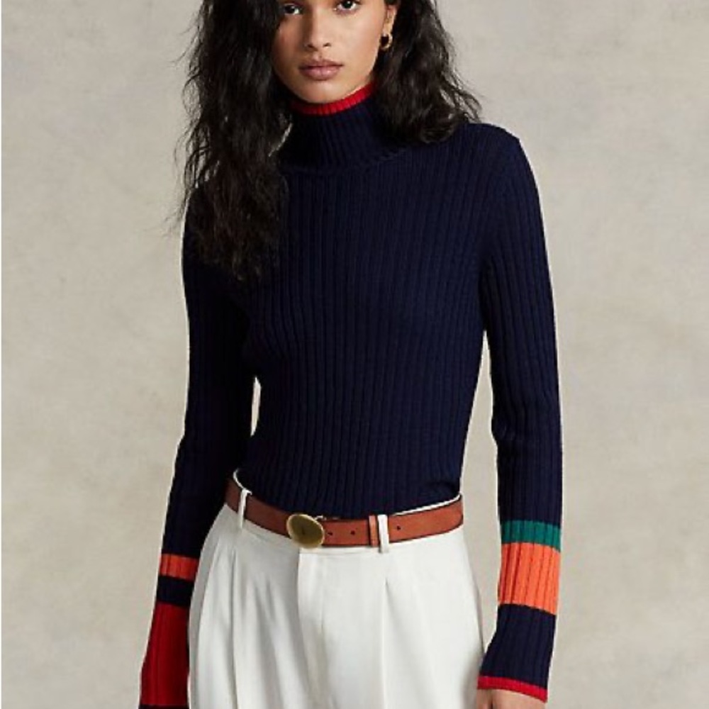 Polo Ralph Lauren Striped Wool Turtleneck Sweater